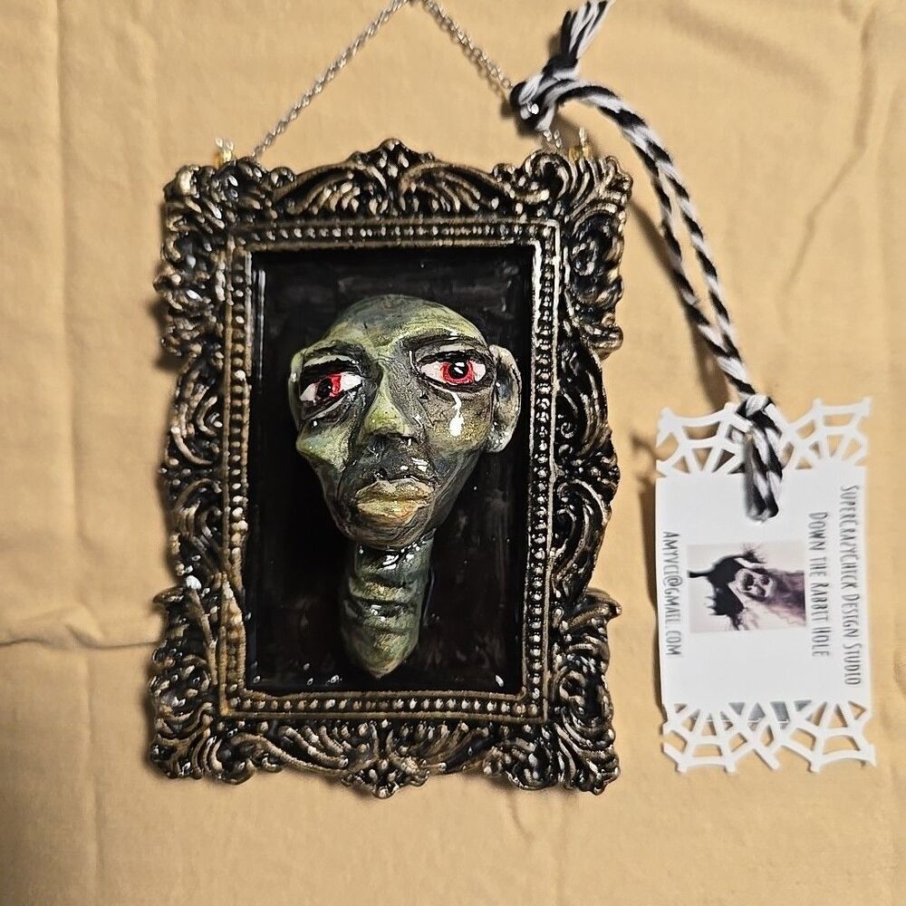OOAK Handmade Creepy Oddity Dark Art Sculpt Evil Man Alien Goblin Ornament
